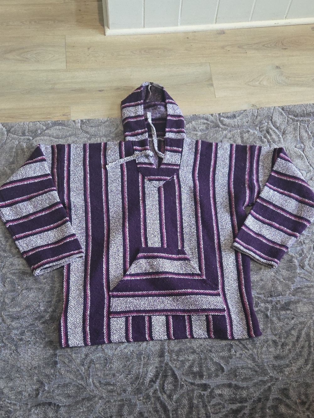 Purple Striped Men’s Baja Hoodie